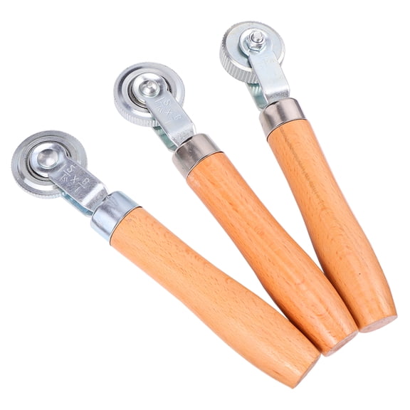 KAKOWELY 3Pcs Auto Tire Compaction Roller Plated Silver High Wear Resistance Tire Repair Stitch Wheel