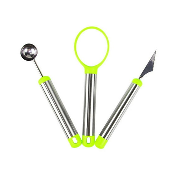KAKOWELY 3Pcs Fruit Carving Tool Set for Professional Fruit Plate Making with Assorted Colors