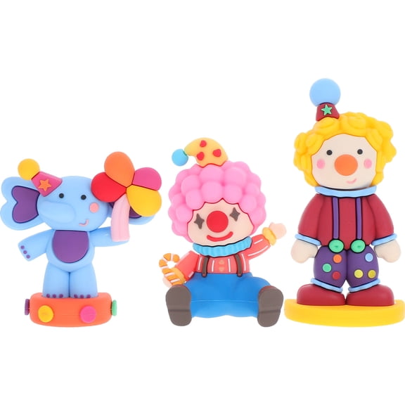 KAKOWELY 3Pcs Funny Clown Decor in Assorted Colors for Bookshelf Office Desk and Landscape Decoration
