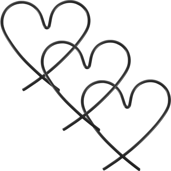 KAKOWELY 3Pcs Iron Wall Art Ornaments Heart Shaped Decor Rustic Farmhouse Style Black 3 5x3 5in