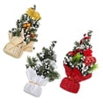 thumbnail image 1 of KAKOWELY Tabletop Ornament Mini Trees Red Cloth 3Pcs 2.8x2.8x7.9in, 1 of 8