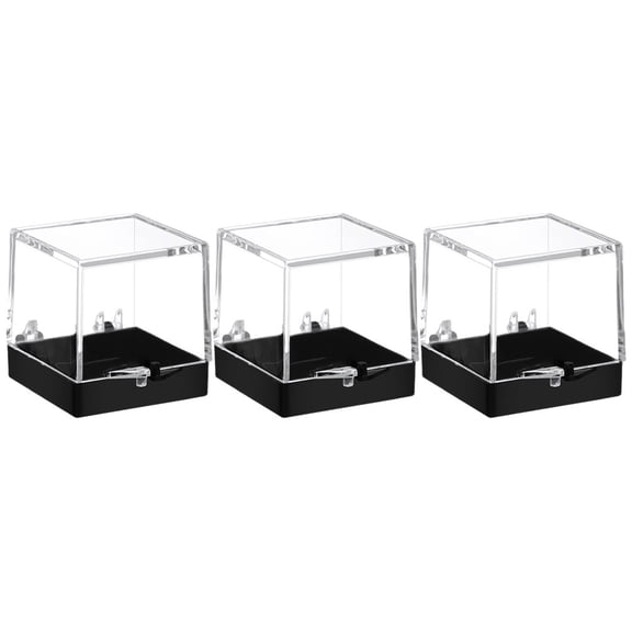 KAKOWELY 3pcs Mineral Box Plastic Transparent Display Collectibles Store Display