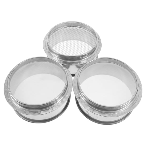 KAKOWELY 3pcs Stainless Steel Mesh Sieve For Soil Sifting Standard Test Sieve For Home Users
