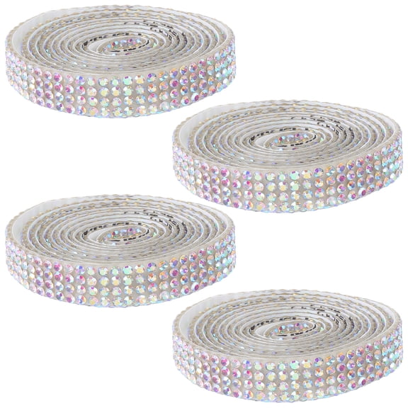 KAKOWELY Multicolor Rhinestone Ribbon Trim, Sparkly Crystal Mesh Roll for Crafts, Wrap, Party Decor and Sewing Projects