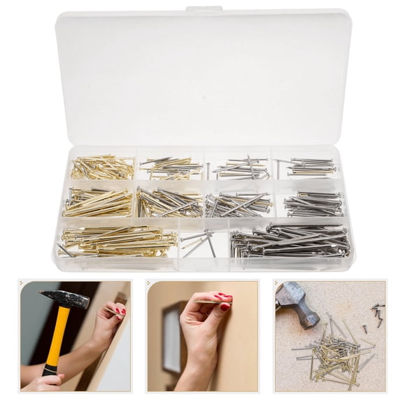 KAKOWELY 400Pcs Small Nails for Picture Hanging and Wall Decor Durable Construction