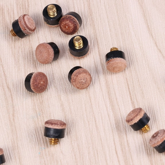 KAKOWELY 40Pcs Brown American Style Billiard Cue Ferrules with Screw-on Replacement Tips for Pool Cues
