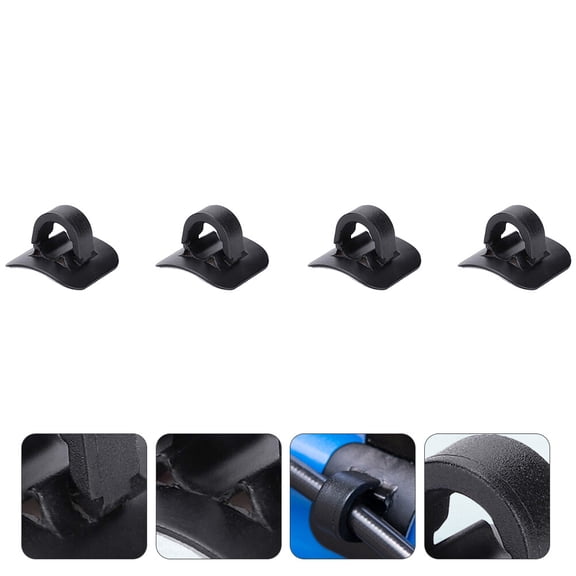 KAKOWELY 4Pcs Black C Clip Bike Buckle Cable Holders with Self Adhesive for Secure Attachment