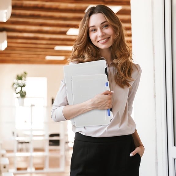 KAKOWELY 4Pcs Blue PP File Storage Box for Document Protection and Easy Access