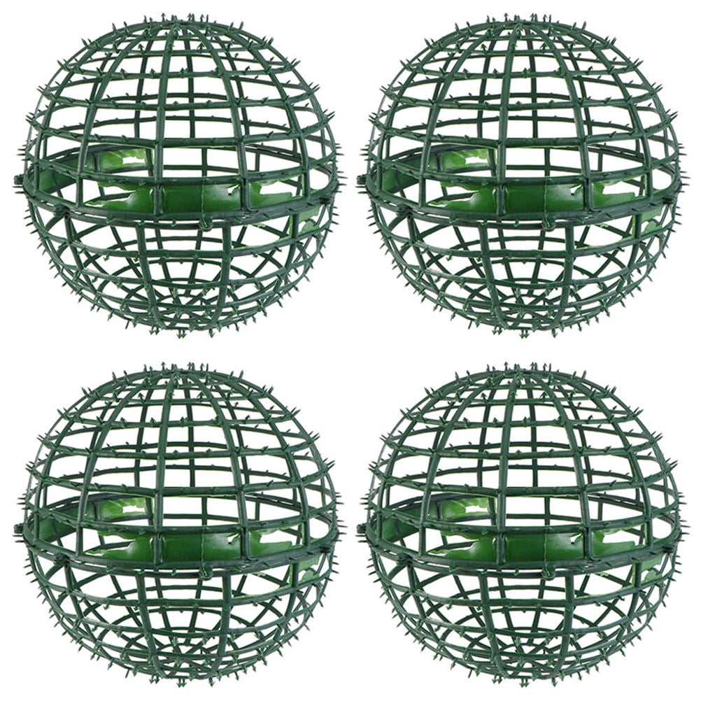 KAKOWELY 4Pcs Flower Arrangement Cage Grass Ball Shape Gardening Art Decorative Storage For Courtyard Party