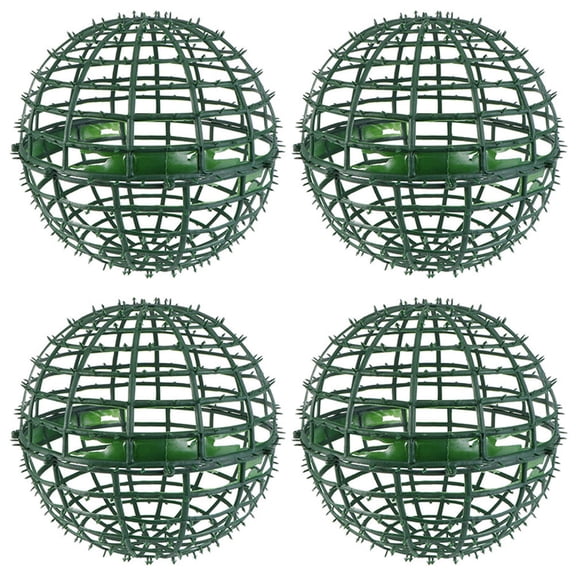 KAKOWELY 4Pcs Plastic Topiary Frames Flower Arrangement Cage Green Decorative Flower Holder for Garden