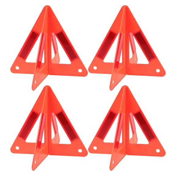 KAKOWELY 4Pcs Highway Warning Triangles Vehicle Safety Kits Portable Reflective Triangle Signs
