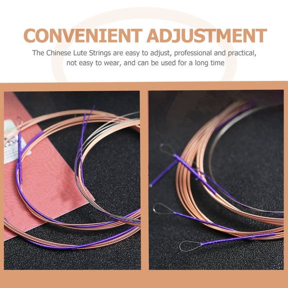 KAKOWELY 4Pcs Long Lifespan Chinese Lute Strings Replacement Professional Pipa Strings with Solid Material