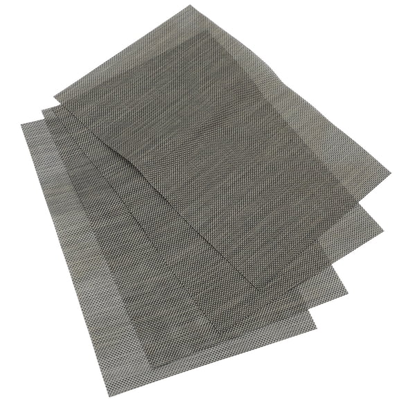 KAKOWELY 4Pcs Rectangular Grey PVC Placemats for Table Insulation Non-slip Protective Dining Room