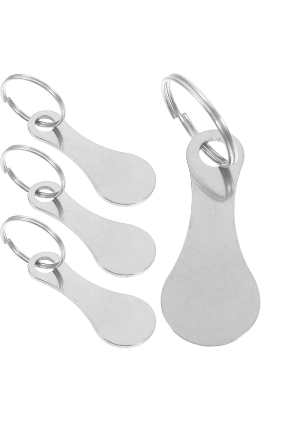 4Pcs Silver Shopping Cart Coin Key Chain Portable Efficient Use For Men And Women