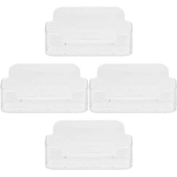KAKOWELY 4Pcs Transparent Card Holder for Desk with Smooth Edges and Modern Professional Look