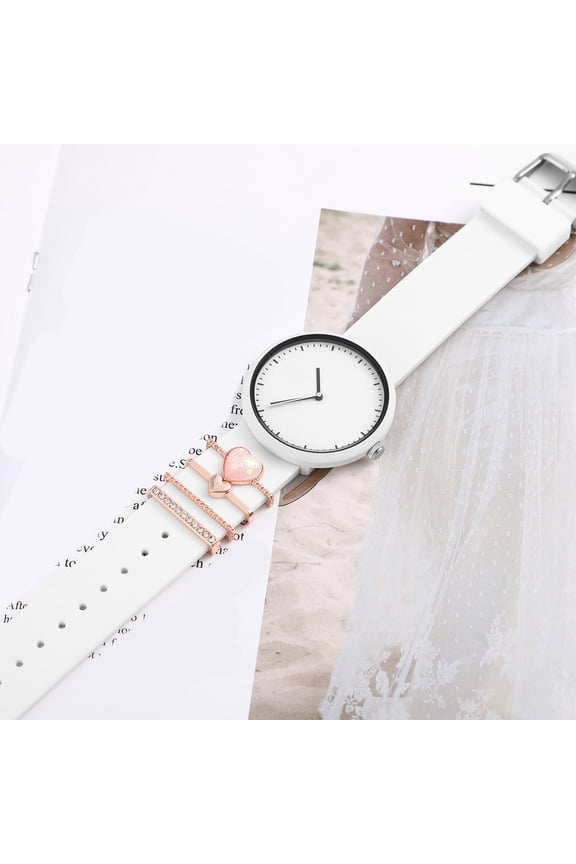 4Pcs Watch Band Decorative Ring Rose Gold Zinc Alloy Rhinestone Decorated for present Giving