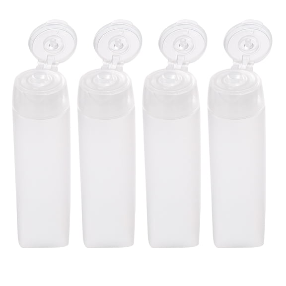 KAKOWELY 4Pcs White Pe Leakproof Refillable Travel Friendly Empty Cosmetic Storage Container Lotion Bottles Squeeze