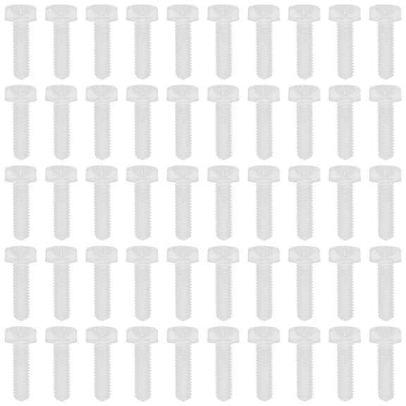 KAKOWELY 50Pcs Clear Plastic Screws Round Head for Cabinet Fastening and DIY Projects