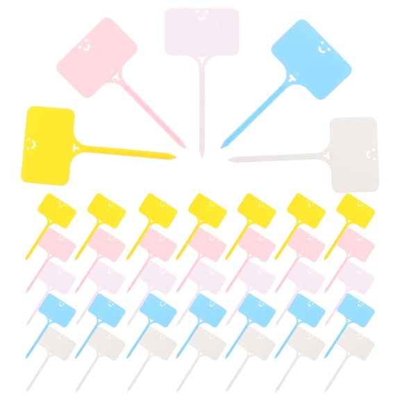 KAKOWELY 50Pcs White Garden Marker for Ground Plants Label Plate 9.6x4.9x0.1in