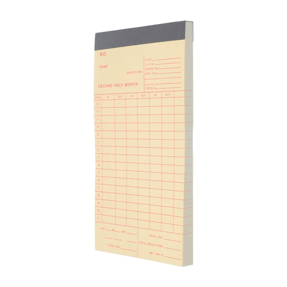 KAKOWELY 50Sheets Office Attendance Record Cards Light Yellow Thick Paper for Smooth Writing