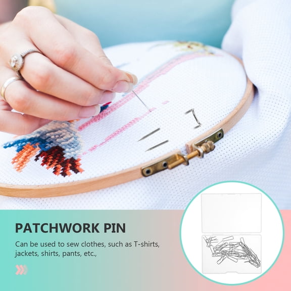 KAKOWELY 50pcs U Shaped Stitch Patchwork Pin Grey Fixing Sewing Pin for Craft Enthusiasts