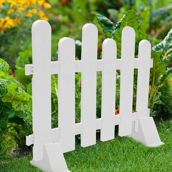 KAKOWELY 5Pcs Easy Install White Plastic Fence Post Bracket for Garden and Mailbox Post Support