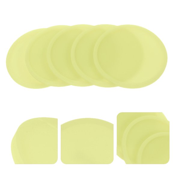 KAKOWELY 5Pcs Light Yellow Silicone Round Cup Pad with Anti Overflow Design and Glow Effect