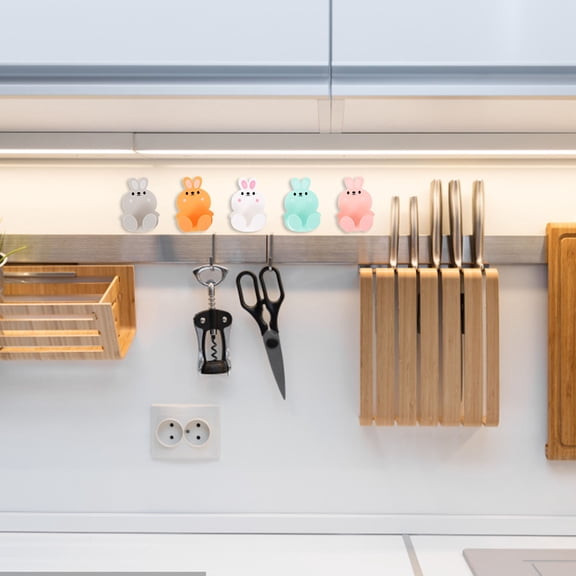 KAKOWELY 5Pcs Power Plug Hooks White ABS Clutter-Free for Anyone Looking to Organize Their Space