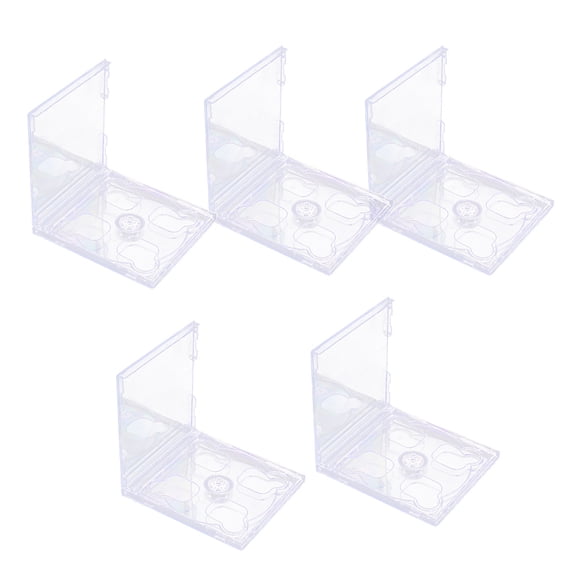 KAKOWELY 5Pcs Transparent Compact Disc Cases Plastic Dual Holder with Safe Transport Feature