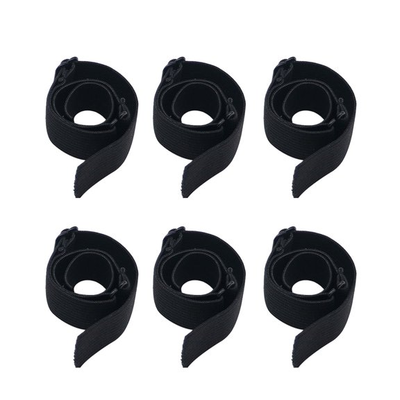 KAKOWELY 6Pcs Adjustable Straps for Wig Black Polyester Elastic Breathable Comfortable Design