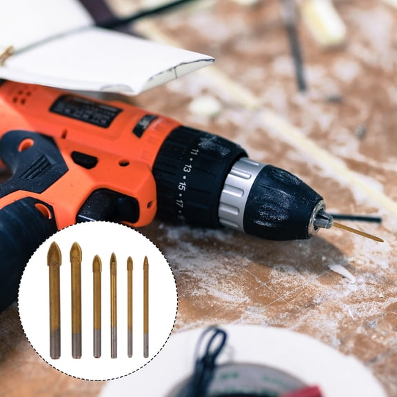 KAKOWELY 6Pcs Circular Tile Drill Bit in Golden for DIY Construction Needs