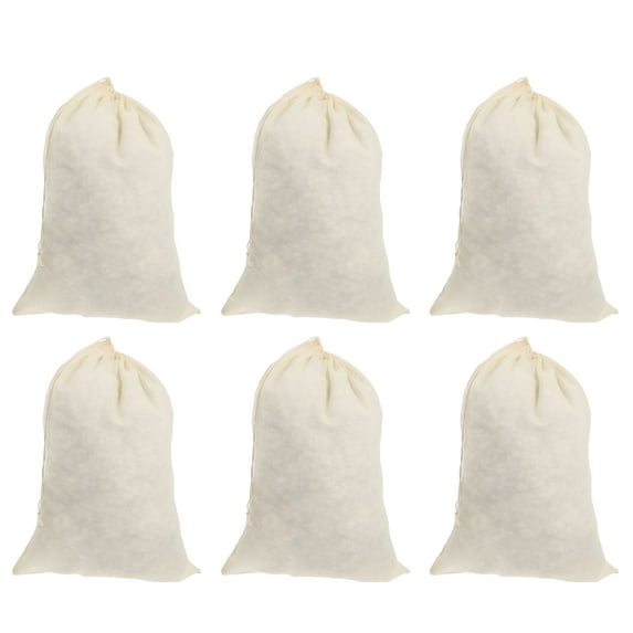 KAKOWELY 6Pcs Cloth Bags Drawstring Beige Rectangular Gauze for Soup Making and Storage