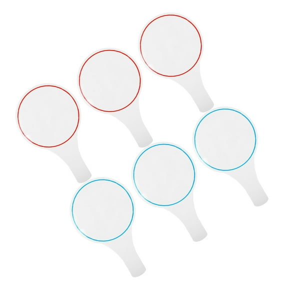 KAKOWELY 6Pcs Dry Erase Scoreboard Paddle Foam Blue Circle Handheld for Competitions