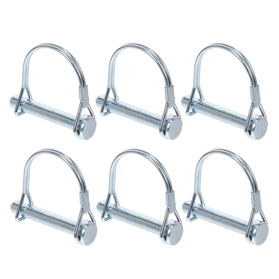 KAKOWELY 6Pcs Locking Receiver Hitch Pins Heavy Duty Plated Silver Steel Pins for Trailer and Farm Equipment