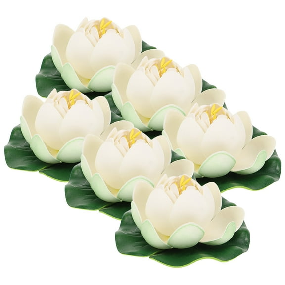 KAKOWELY 6Pcs Lotus Flower Floating Decor 5x10cm EVA Foam Material for Indoor and Outdoor Use