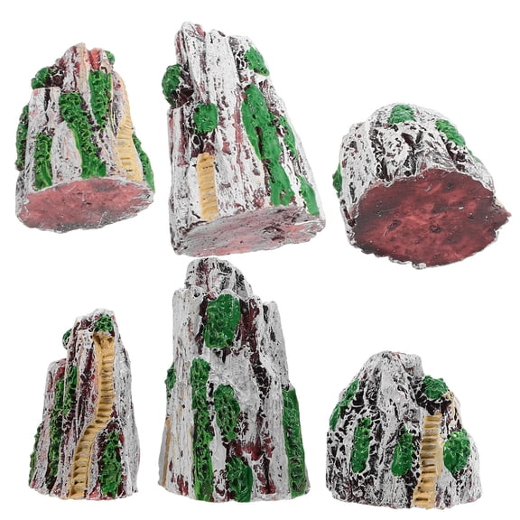 KAKOWELY 6Pcs Micro Landscape Rockery Ornaments Resin Miniature Garden Decoration Diy Bonsai Planter