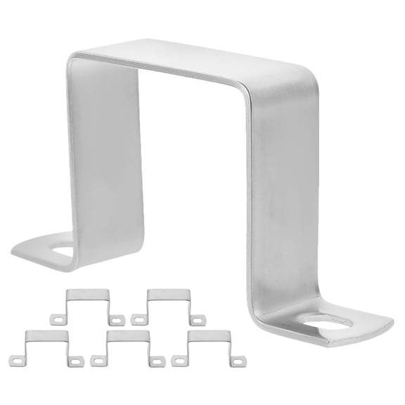 KAKOWELY 6Pcs Stainless Steel Pipe Support Base Plated Silver U Bracket for Indoor and Outdoor Fixing