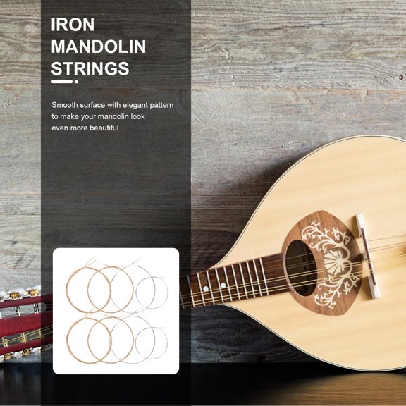 KAKOWELY 8 Strings Mandolin Strings Replacement Stainless Steel Golden Durable