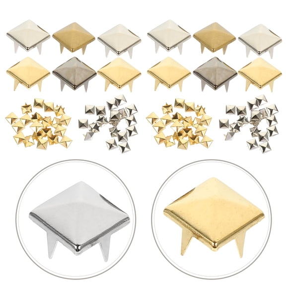 KAKOWELY 80Pcs Replaceable Brass Rivets with Unique Pyramid Design for DIY Clothing Crafts