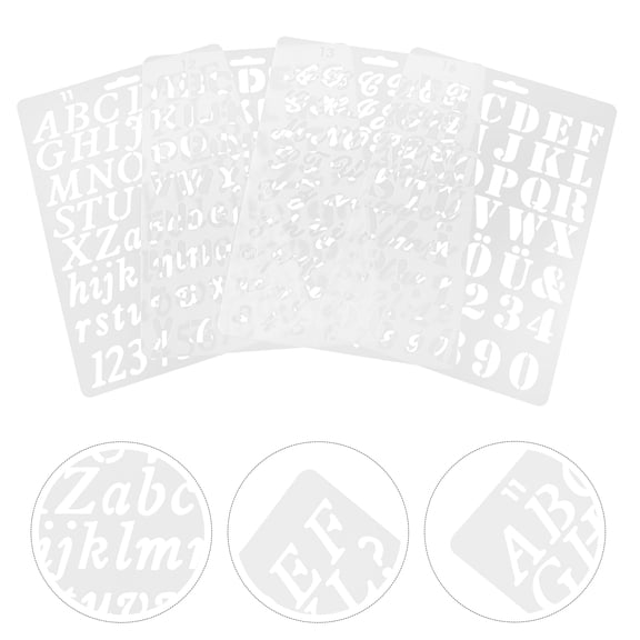 KAKOWELY 8Pcs Calligraphy Alphabet Stencils White Rectangular Shape for Projects Decoration