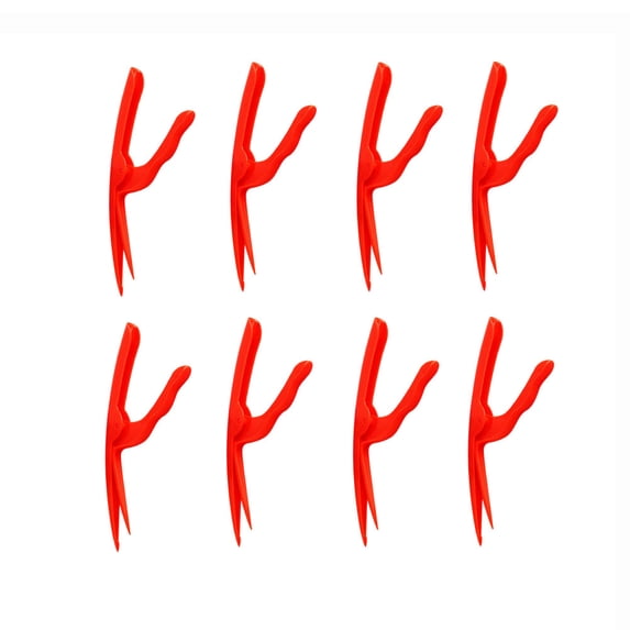 KAKOWELY 8Pcs Portable Crawfish Peel Tool for Shrimp Shell Removal and Prawn Deveining Red POM Material