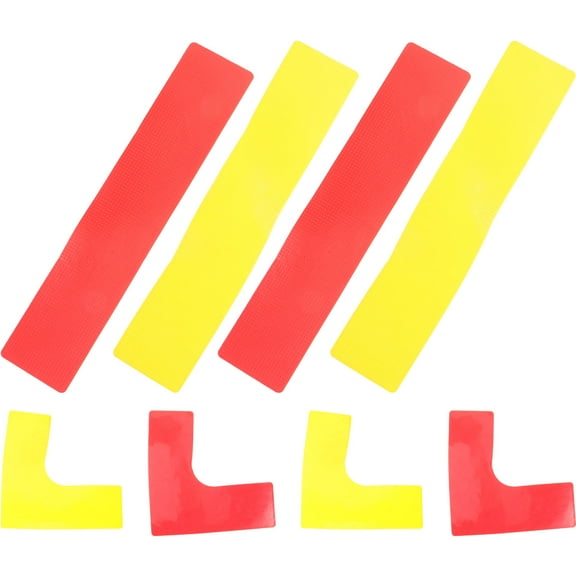 KAKOWELY Tennis Court Markers Yellow TPE 8Pcs 7.7X7.7X0.08In