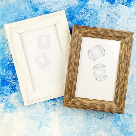 KAKOWELY 8Pcs Transparent Acrylic Picture Hangers Heavy Duty Keyhole Hooks for Home Frame Mounting