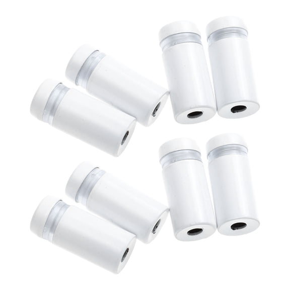 KAKOWELY 8Pcs White Stainless Steel Advertising Screw Nails for Glass Frame Sign and Display