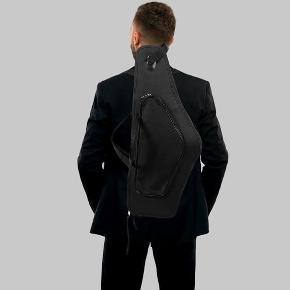 KAKOWELY Alto Saxophone Case Black Portable Storage Bag with Shoulder Strap and Handle for Daily Use