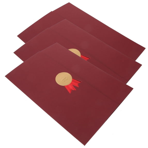 KAKOWELY Appreciation Certificate Holder 3Pcs Elegant Design Dark Red 12.10X8.65X0.12in