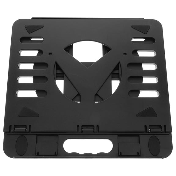 KAKOWELY Back to School Foldable Laptop Riser for Laptop Adjustable Laptop Holder Black Plastic for Office Work 1Pcs