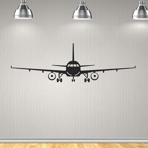 KAKOWELY Easy Remove Black Airplane Wall Stickers for Home Wall Decoration