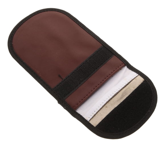 KAKOWELY Car Key Case Small Key Bag Pu Brown Rectangular 1Pcs For Organizer And Anti-Magnetic Function