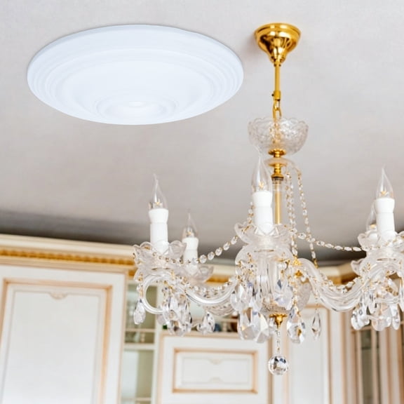 KAKOWELY Classic White Ceiling Medallion for Residential Fan and Light Fixture Decor